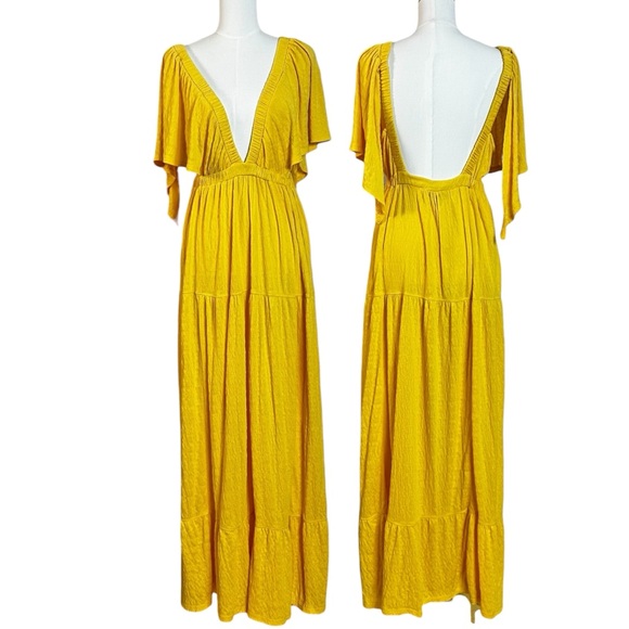 Free People Beach La La Maxi Dress Bird of Paradise Medium Bohemian Goddess - Picture 10 of 17